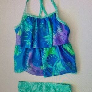 Tropical Blue and Purple Kids Swim Set